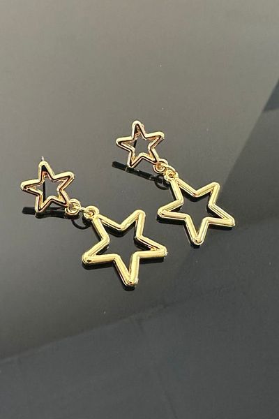 MAZEN 4cm Star Dangle Custom Plated Earrings