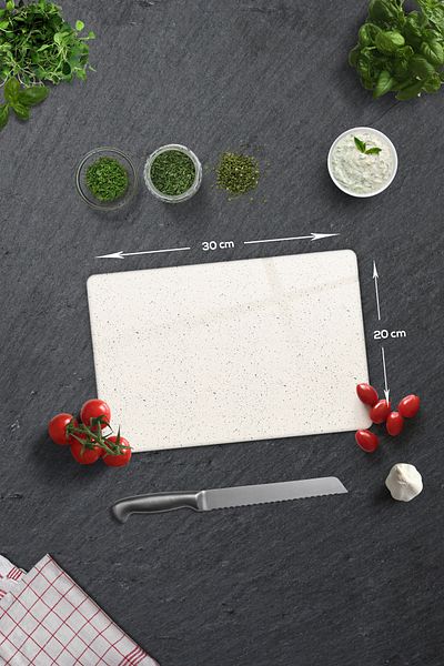 Decorita Glass Cutting Board - Glass Cutting Board |   Ceramic Pattern - Open Background |   20cm X 30cm