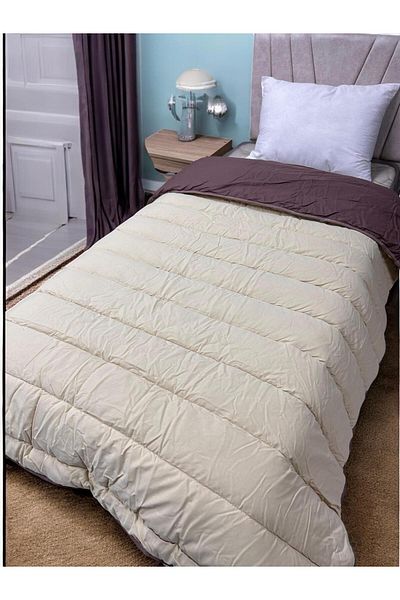 Clasy 100% Cotton Ranforce Single Double Sided Quilt Cream-Brown