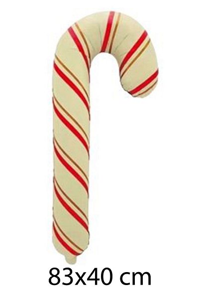 Atölye Mi Retro Christmas Balloon - Cane Candy Foil, Cream, 83cm