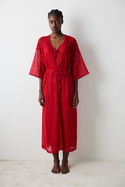 Penti Lacy Red Morgenmantel