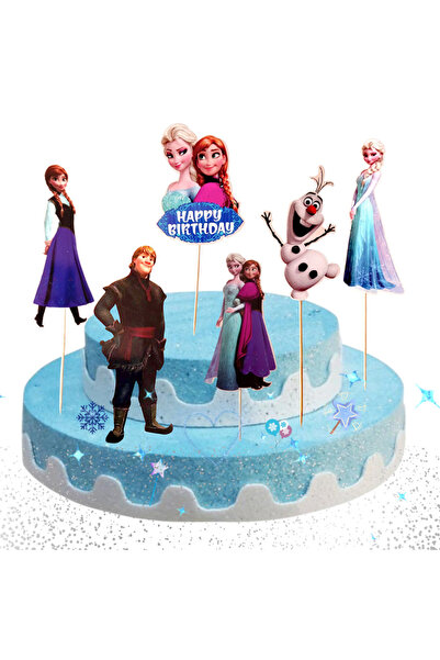 booddie Frozen Elsa Karlar Ülkesi Doğum Günü Pasta Kürdanı Cupcake Süsleme Kürdan 6'Lı