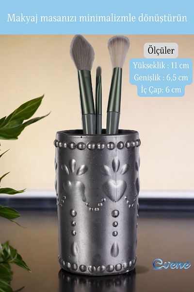 Evene Organizator de machiaj colorat antic argintiu - Organizator pentru pensule Model 10