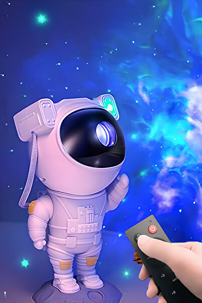 MAROKEN Yıldızlı Gece Lambası Astronot Tavan Duvar Aydınlatmalı Çocuk Odası Masa Lambası Kumandalı Abajur