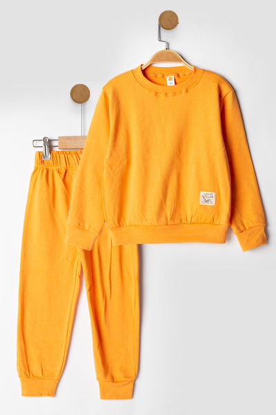 MUTTİ Basic Emblem 2 Thread Crew Neck Seasonal Kids Tracksuit Set