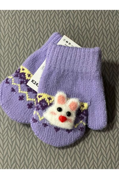 Kitti 1-3 Years Angora Rabbit Girl's Gloves Baby Gloves Flexible Gloves