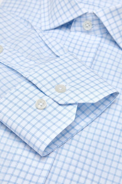 W Collection White Long Sleeve Plaid Shirt