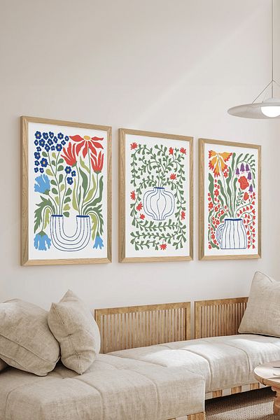 Artavessa Set de pictură MDF cu aspect de cadru din lemn din 3 piese - ERSYCRVSZ3SET15