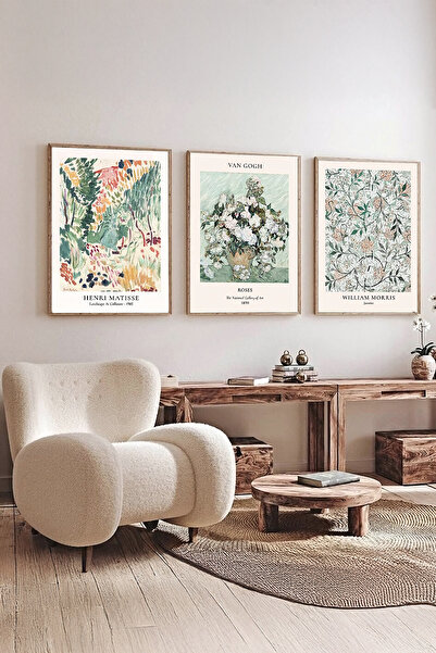 Artavessa Gerçek Ahşap Çerçeveli 3 Parça 3D Poster Tablo Seti - ERSY3SET16