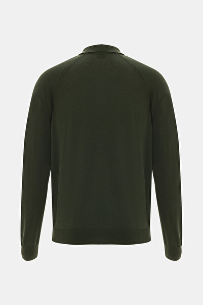 W Collection Khaki Polo Collar Long Sleeve Sweater