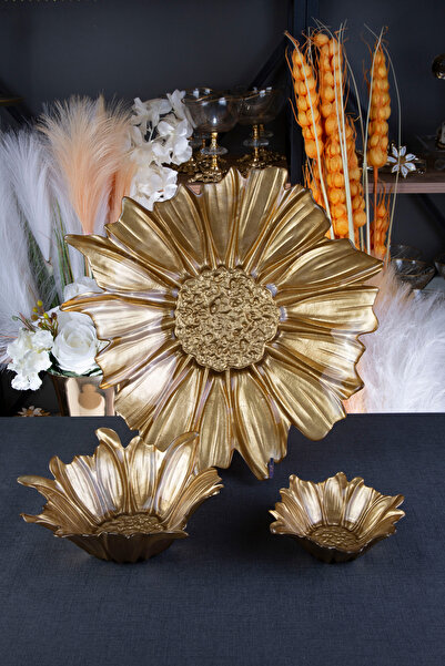 ARGKRİSTAL DEKORATİF TABAK 3LÜ TABAK VE KASE SETİ ŞIK SUNUM VE SERVİSLER İÇİN