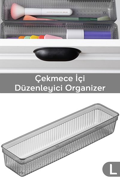 Meleni Home Sertar modular antracit și organizator de bijuterii pentru machiaj - 30,7 x 7,8 cm Organizator de birou