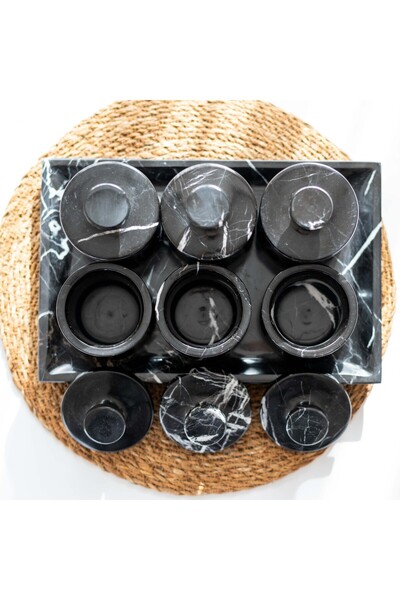 marbelix طقم توابل متوسط الحجم من فينيا 6 + حامل