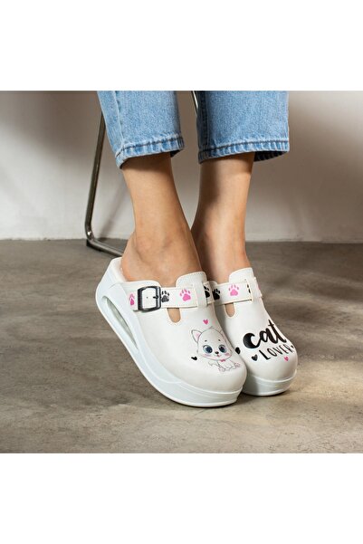Shoerokee AIR SOLE CAT PATTERNED CLOG SLIPPERS