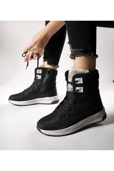 Alves kadın fermuarlı içi kürklü kar botu