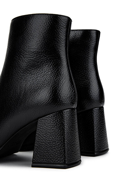 Tamer Tanca Kadın Hakiki Deri Siyah Floter Topuklu Bot