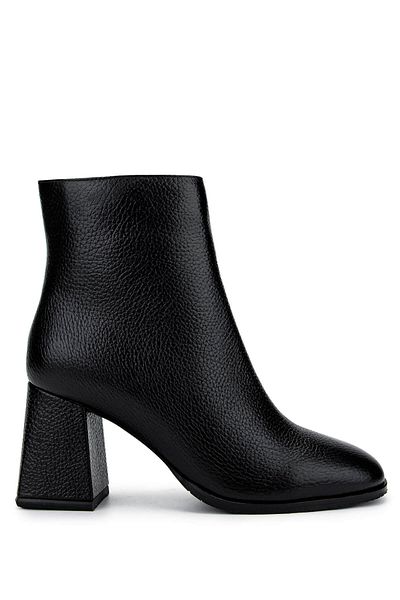 Tamer Tanca Women's Genuine Leather Black Floater Heeled Boots