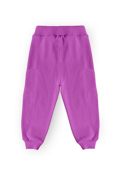 LUESS Cotton Purple Pants for Girls - Elastic Waist and Legs (3-4 Years 8-9 Years)