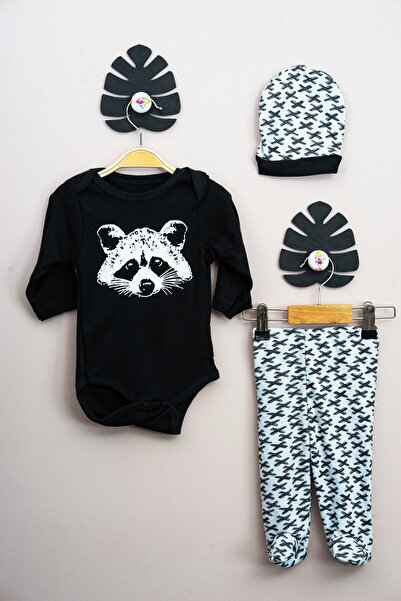 minibird baby طقم ملابس داخلية للأطفال من الجنسين باللون الأسود الراكون مكون ...