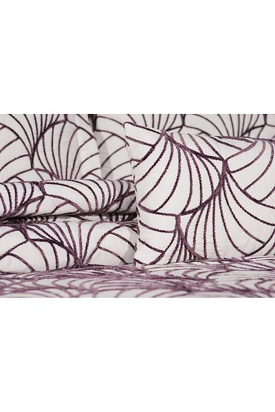 Bonne Maison Eva Plum 4 Piece Embroidered Bedspread Set