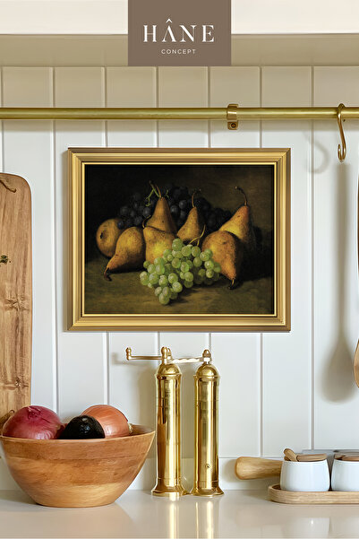 Hane Concept Pictură înrămată cu pere vintage, perete galerie, imprimare artistică, decor bucătărie