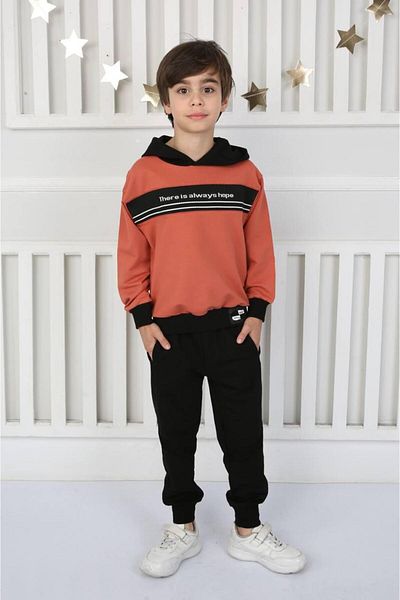 Beneti Boy's Hooded and Cuffed Knitted Detail No Raster Bottom-Top Suit