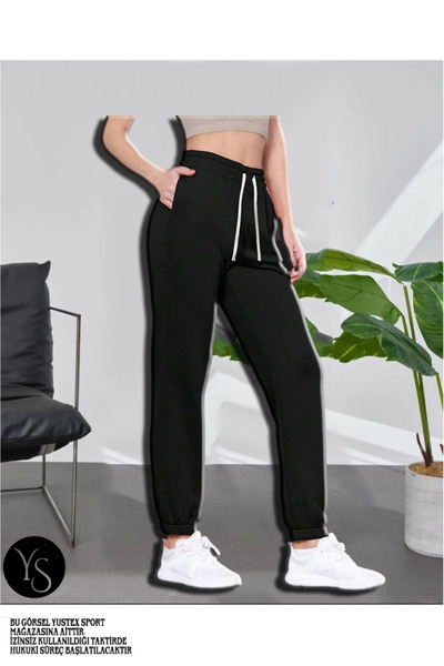 yx yustex sport Μαύρο γυναικείο παντελόνι τζόγκερ - Ανδρικό άνετο casual