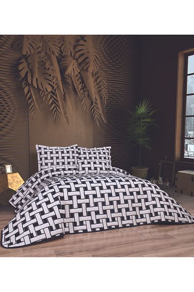 Bonne Maison Sapphire Navy Blue 4 Piece Embroidered Bedspread Set