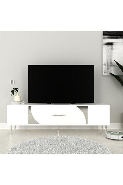 DEMONTE DECOR DEKOP2DD TV SEHPASI BEYAZ-GÜMÜŞ
