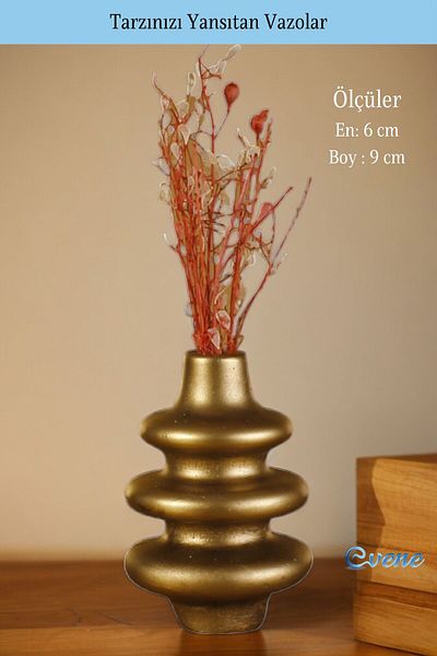 Evene Small Vase - Table Top and Home Decoration, Gold Antique Color Model 5