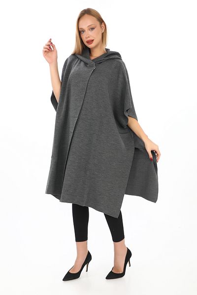 sportiness Knitwear Hooded Poncho