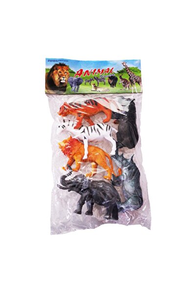 SUDESA OYUNCAK 6'LI VAHŞİ HAYVANLAR ASLAN-KAPLAN-ZEBRA-FİL-GERGEDAN-SU AYGIRI 828-15