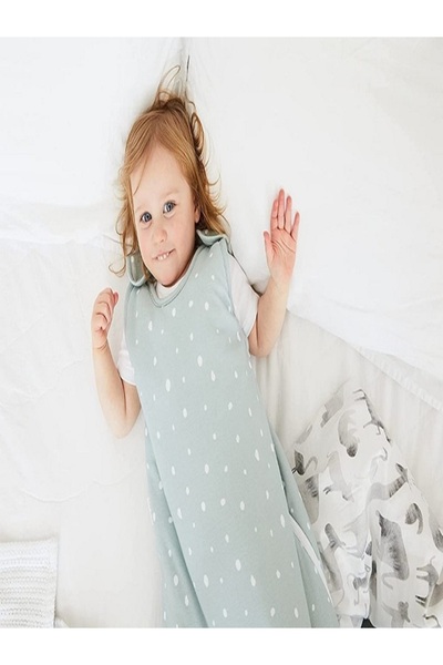 Alpar Tekstil Summer and Spring 1.0 Tog Non-Fibre Cotton Double Layer Combed Cotton Children's Sleeping Bag Bag/Raybowgreen