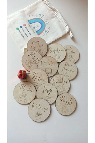 Chirpy figürlü klasik dolap etiket seti