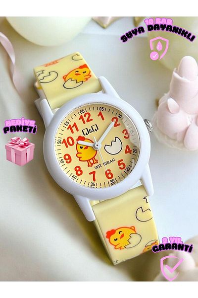 Q&Q Children's Eylence Figured Wrist Watch with 10 Atm Water Resistant Silicone Bands - 22A.018Vy