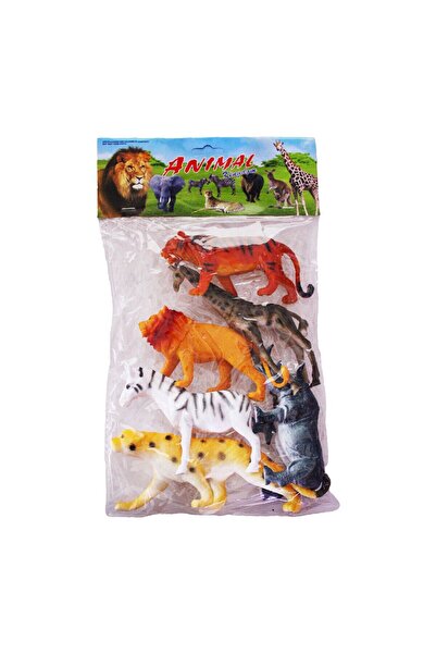 SUDESA OYUNCAK 6'LI VAHŞİ HAYVANLAR KAPLAN-ASLAN-ÇİTA-ZÜREFA-GERGEDAN 828-15