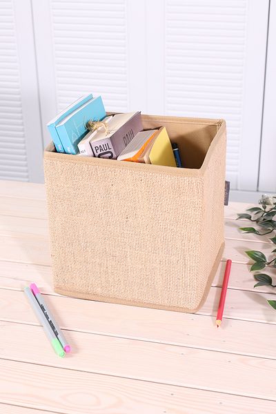 Rope Home صندوق تخزين ألعاب صغير متعدد الأغراض بدون غطاء من الجوت مقاس 20 × 20 × 20