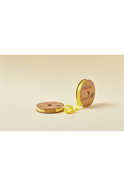 Biyelli 2 cm Saten Katlı Biye 025 Sarı