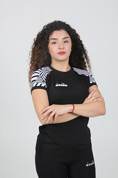 Diadora Bahia Kadın Tişört Siyah Beyaz