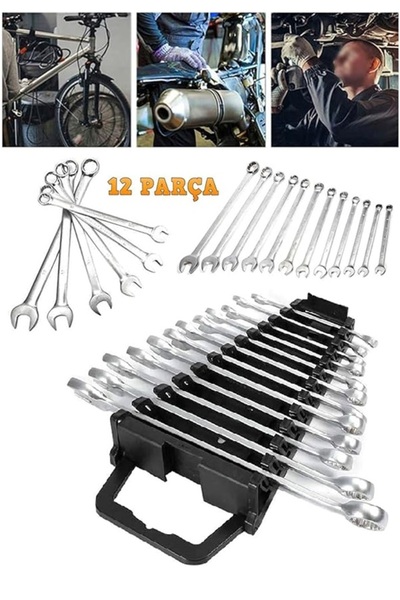 DewKA GK TOOLS 12 Parça Kombine Anahtar Takımı 12 Li Düz-yıldız 6 X 22 Mm