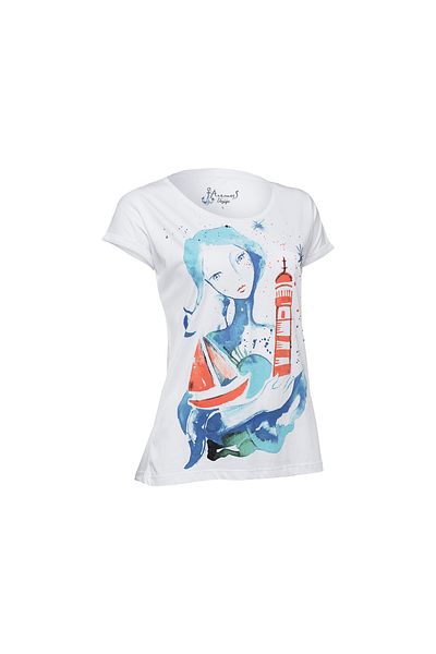 ANEMOSS Lighthouse Girl Womens T-shirt M Size
