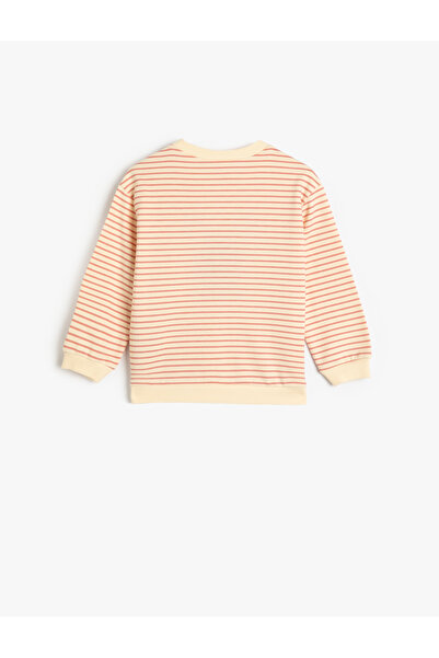 Koton Φούτερ απλικέ με λεπτομέρεια μακρυμάνικη λαιμόκοψη βαμβακερή