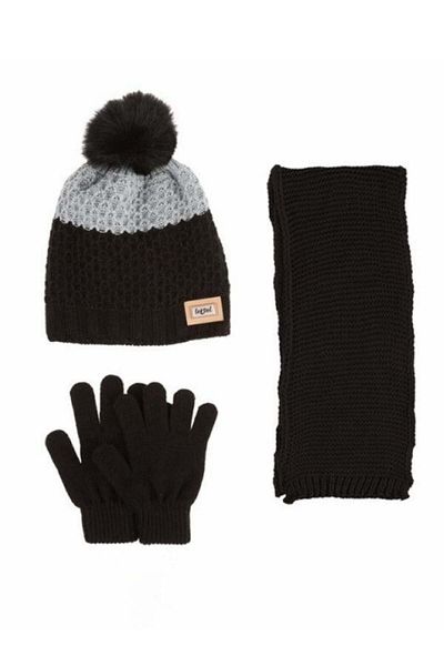 Zekids Girls 9-15 Years Old Pilling Proof Fleece Scarf Beanie Gloves Set