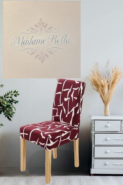 MADAME BELLA Εύκαμπτο και αντιολισθητικό κάλυμμα ψηφιακής καρέκλας με μοτίβο μπορντό Zebra - Διαστάσεις 45x45x60