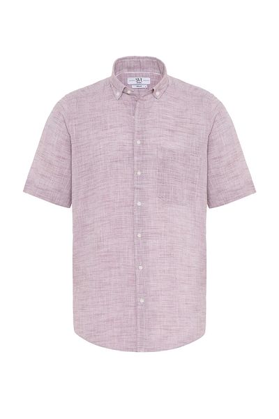 SÜVARİ Loose Cut Short Sleeve Red Men's Shirt