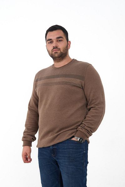 Maccali Men's Large Size Patterned Oversized Winter Mink Sweatshirt