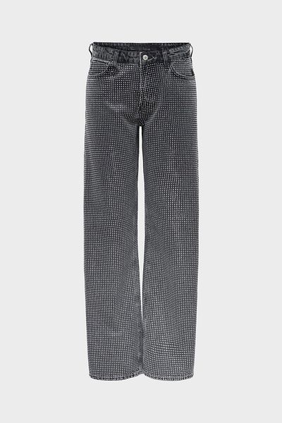CROSS JEANS New Year's Anthracite Stone Detailed Straight Fit Jean Trousers - C 4530-219