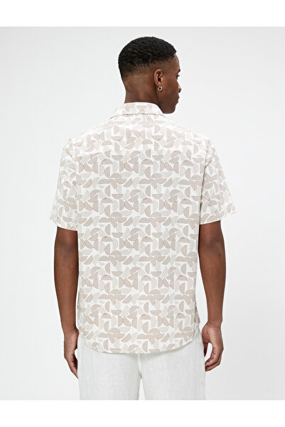 Koton Rövid ujjú ing, geometrikus nyomattal, klasszikus galléros pamut