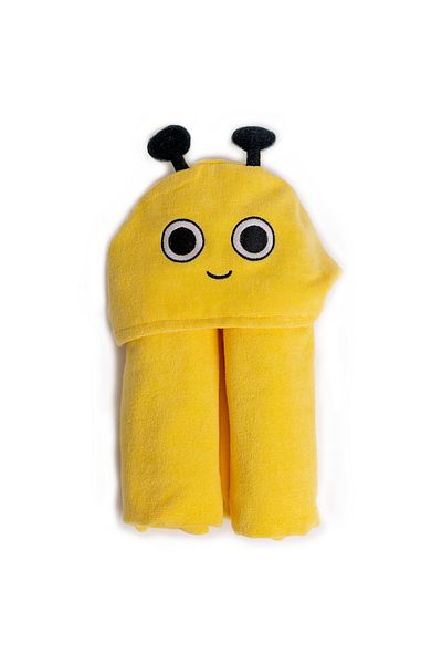 Milk & Moo Milk&Moo Buzzy Bee Baby Kapuzenbadetuch aus Samt
