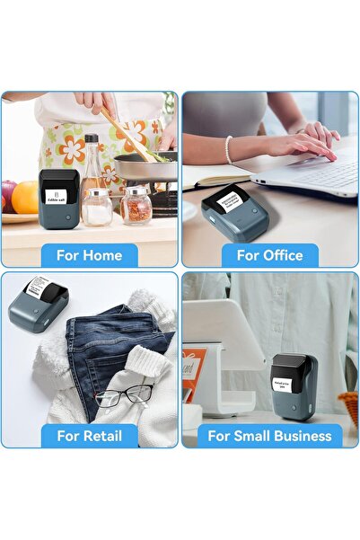 NiiMbot B1 Etiket Makinesi, Uzay Mavisi, Bluetooth Kablosuz Taşınabilir. Android, Ios Ve Pc Uyumlu